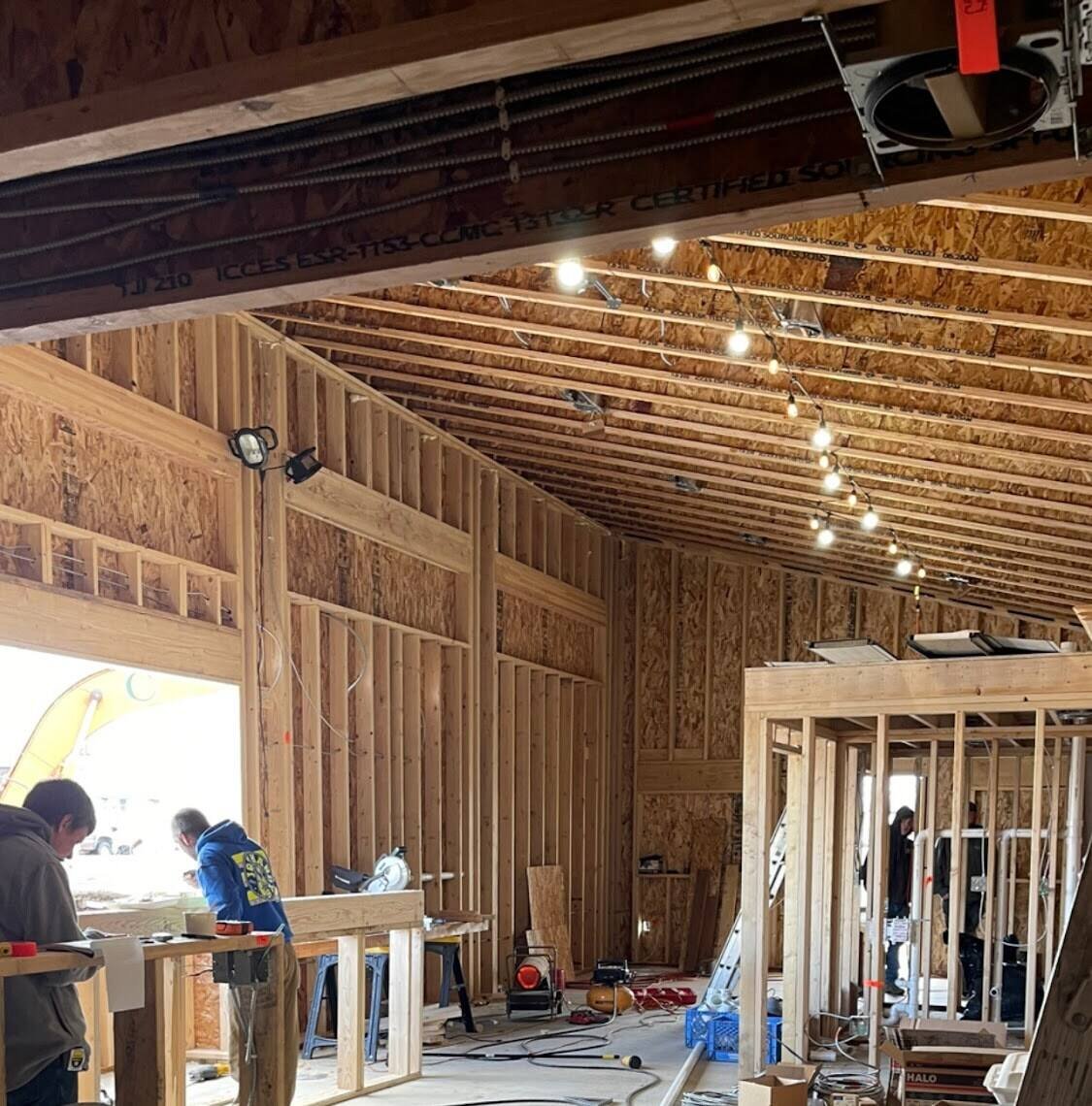 Interior framing of a coffee stand in Anaconda, Montana